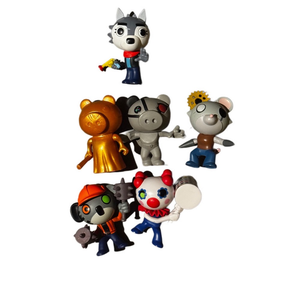 Piggy Action Figures Set Roblox Game Collectible Toys Wolf Clown Bear Mouse